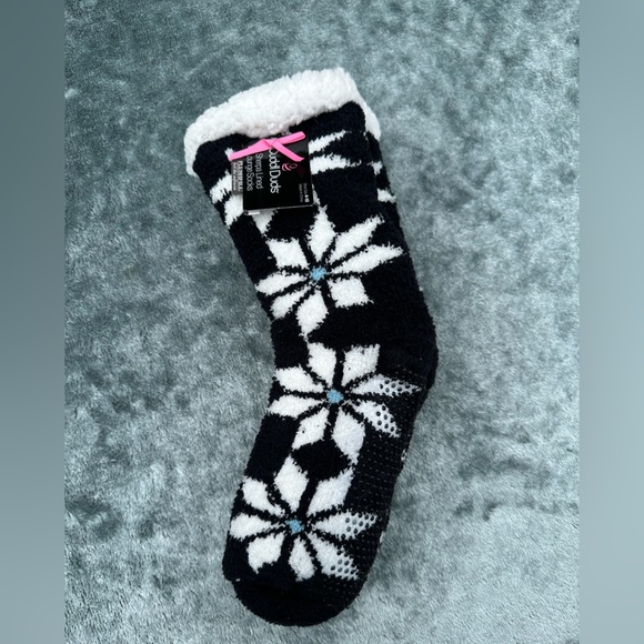 Cuddl Duds Sherpa Lined Lounge Socks + Tu Slipper Socks - Picture 2 of 7